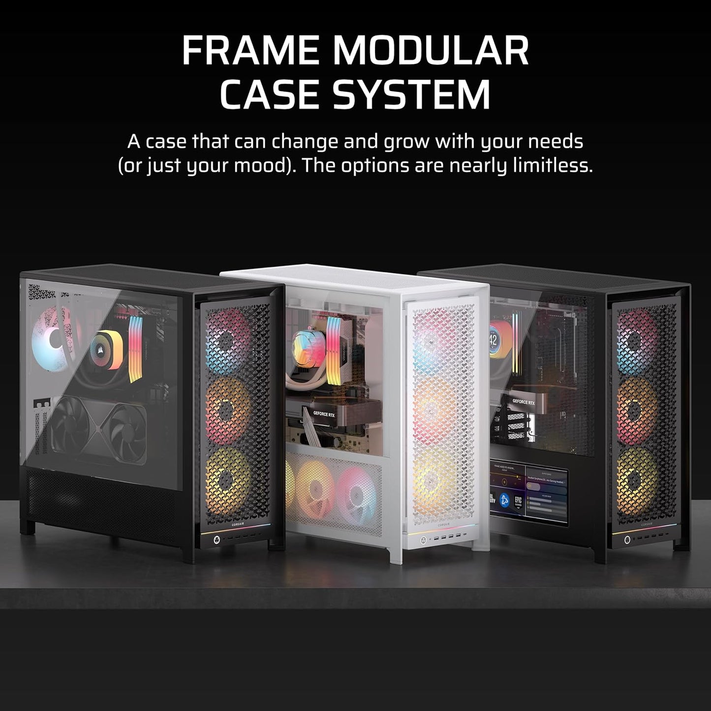 CORSAIR Frame 5000D RS ARGB Modular Mid-Tower PC Case, Black-CC-9011309-WW