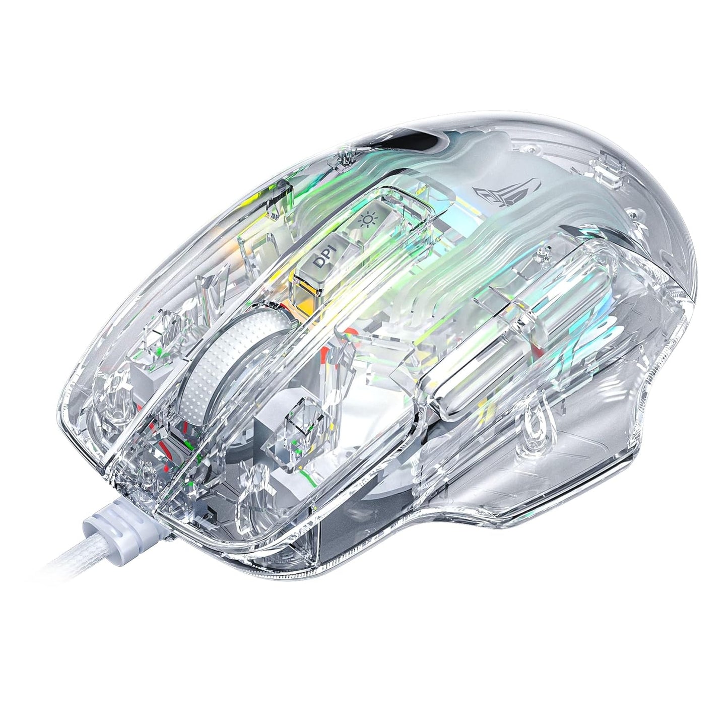 AULA S820 TRANSPARENT WIRED MOUSE WHITE