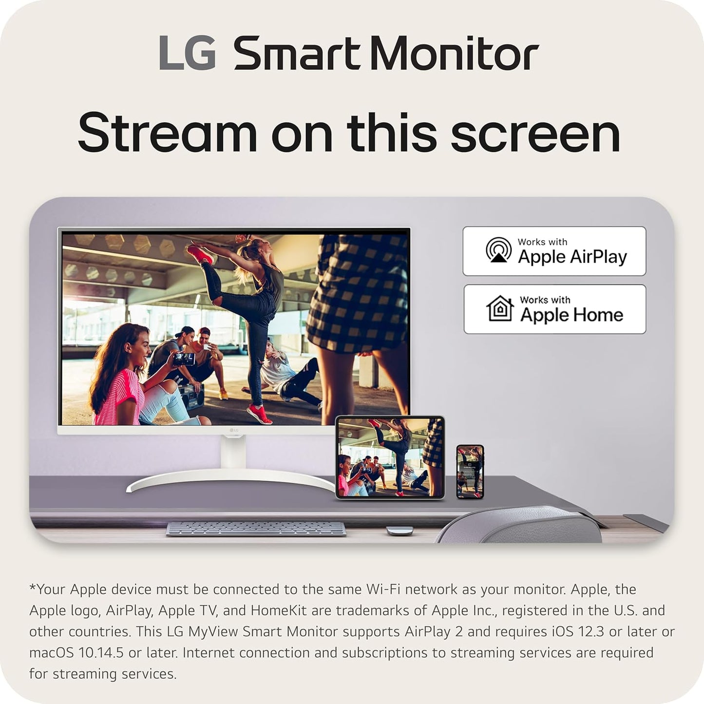 LG 32SR75U-W 32-INCH SMART MONITOR, WHITE