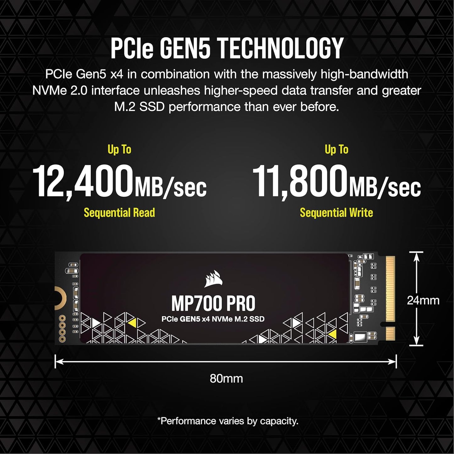 CORSAIR CSSD-F1000GBMP700PNHMP700 PRO 1TB PCIE GEN5 X4 NVME 2.0 M.2 SSD