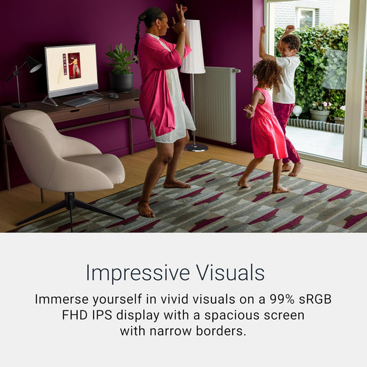 Dell 24 All-in-One Desktop ec24250-23.8-inch FHD Touch Display, Intel Core 5 Processor 120U, Intel Graphics, 16GB DDR5 RAM, 512GB SSD, Windows 11 Home White