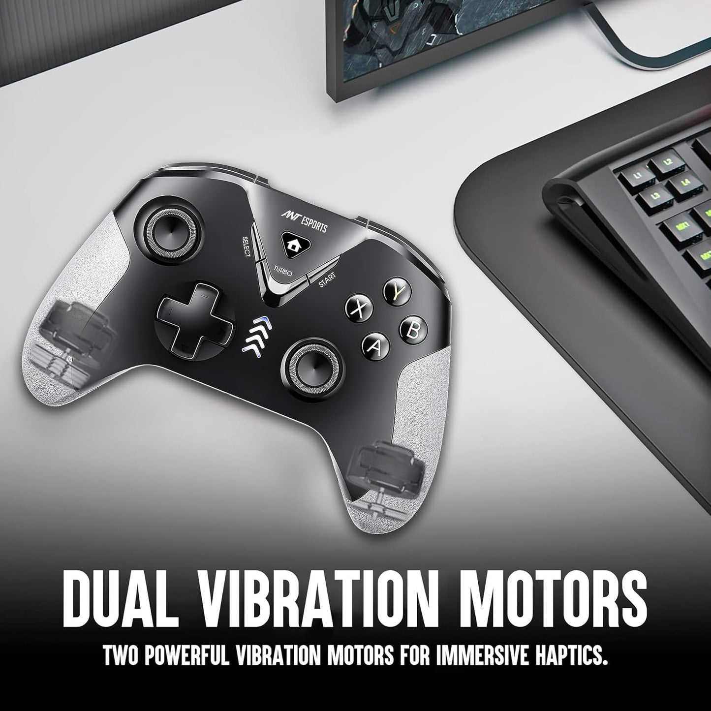 ANT ESPORTS GP365 PRO WIRELESS CONTROLLER WITH HALL EFFECT MAGNETIC TRIGGERS FOR PC/PS3/ANDROID, 2.4G CONNECTIVITY (BLACK/GREY)