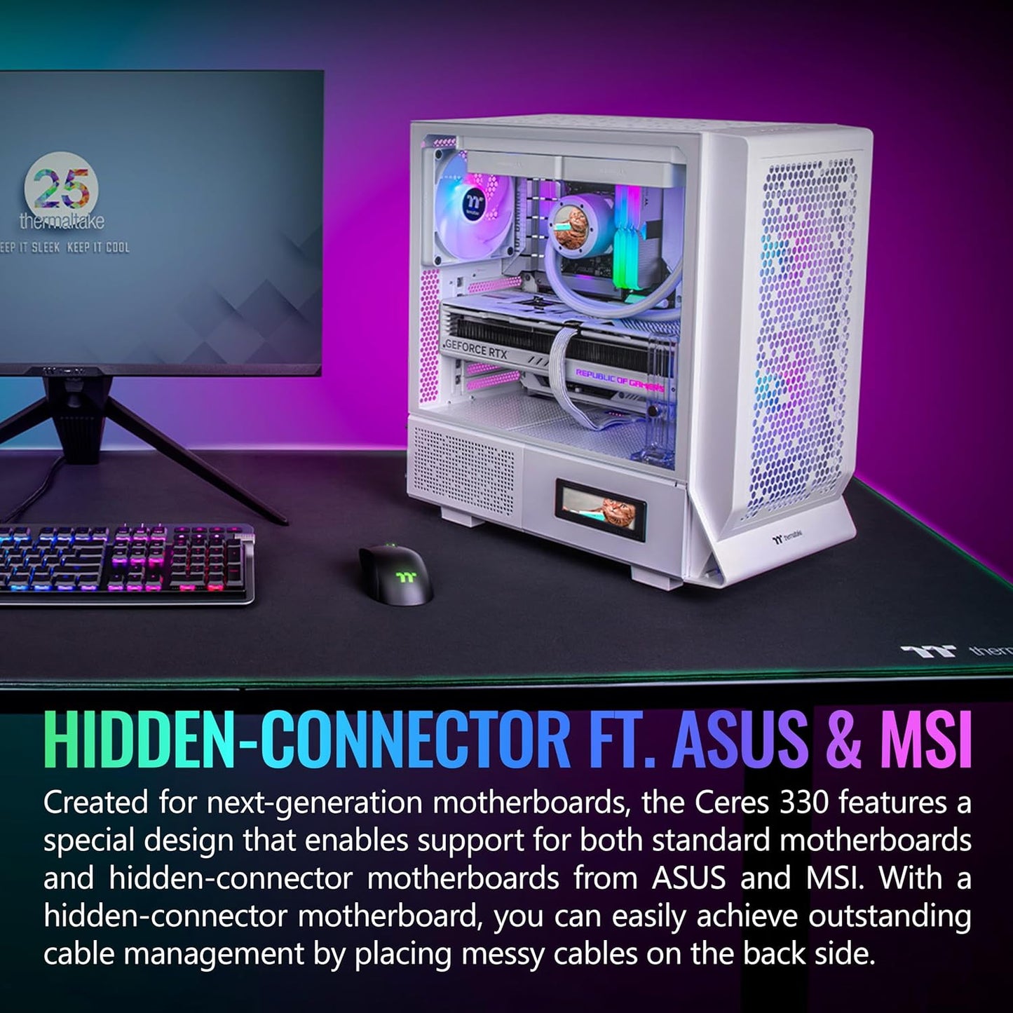 THERMALTAKE CERES 300 TG ARGB SNOW MID TOWER CHASSIS CA-1Y2-00M6WN-00