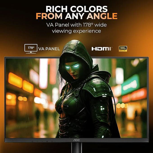 AOC 21.5 VA Borderless, FHD 1920 x 1080, 120 Hz, 250 cd/m², 1MS, VGA x1, HDMI x1.NTSC 86% / sRGB 102% , Black , Flicker Free , Low Blue Mode.