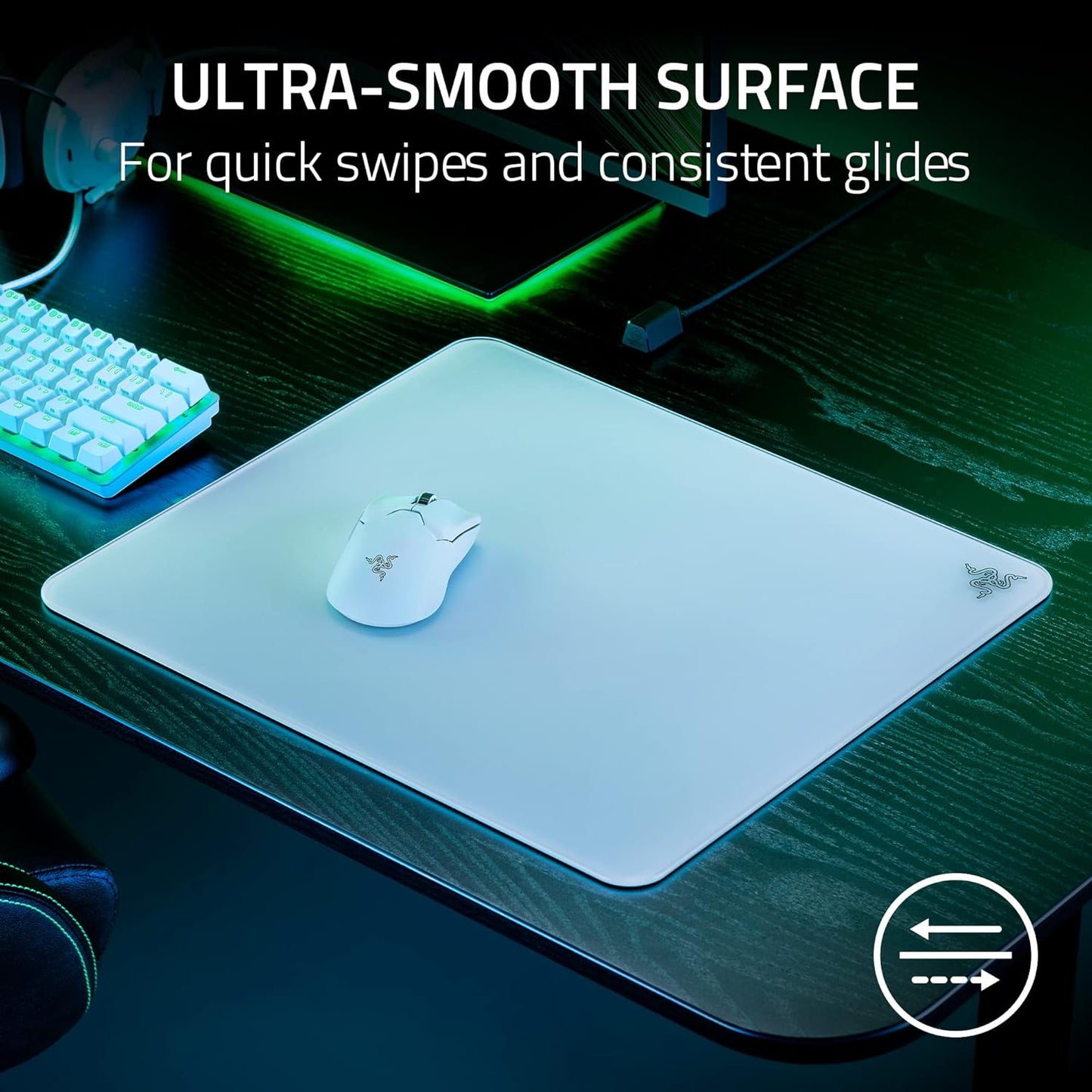 RAZER ATLAS - PREMIUM TEMPERED GLASS MAT - WHITE