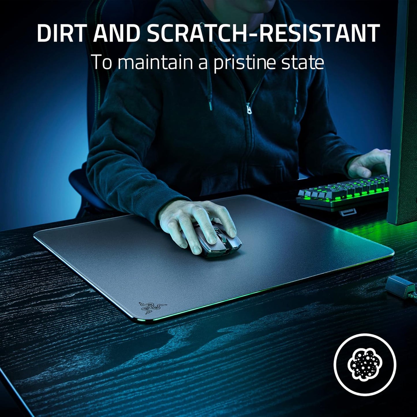 RAZER ATLAS - PREMIUM TEMPERED GLASS MAT - BLACK