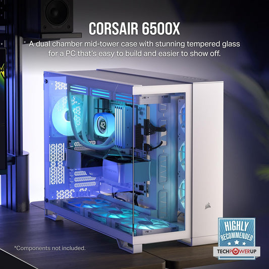 CORSAIR 6500X TEMPERED GLASS MID-TOWER, WHITE