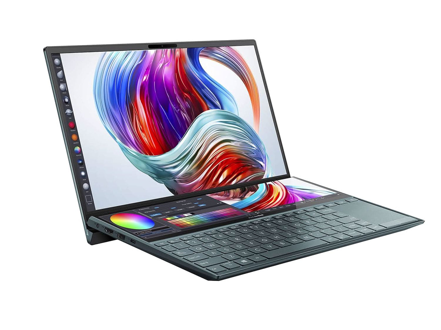 ASUS ZenBook Duo UX481 Intel Core i7 10th Gen 14-inch FHD Thin & Light Laptop (16GB RAM/1TB NVMe SSD/Windows 10/2GB GeForce MX250 Graphics/ScreenPad Plus/Celestial Blue/1.50 Kg), UX481FL-B7611T