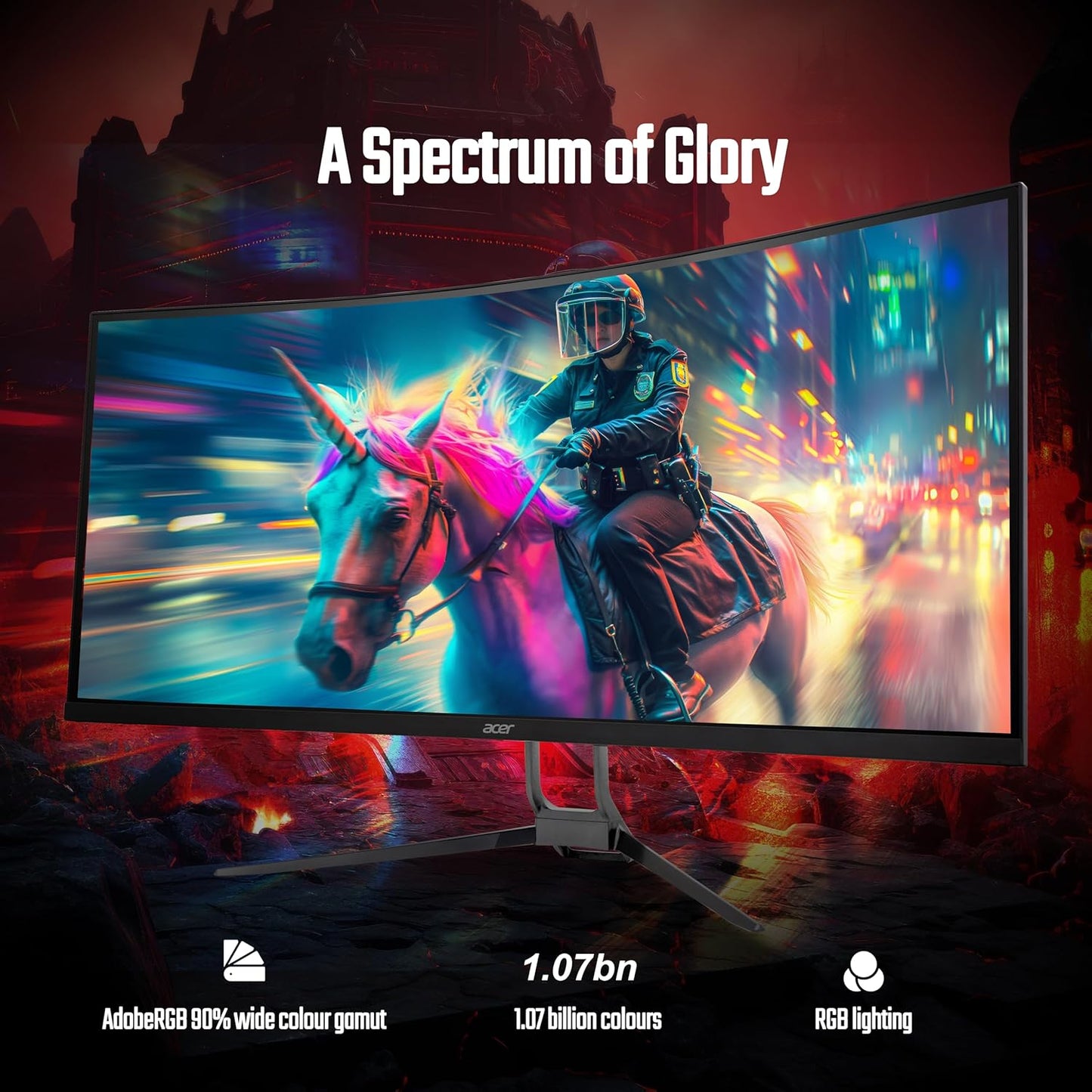 Acer ED343CUR J 34 Inch UWQHD (3440x1440) Pixels VA Panel 1000R Curved Backlight LED Monitor