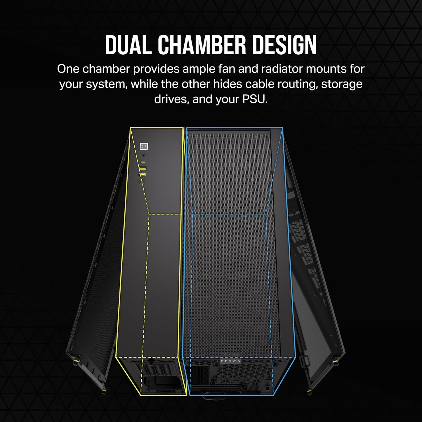 CORSAIR 2500X TEMPERED GLASS MID-TOWER, BLACK