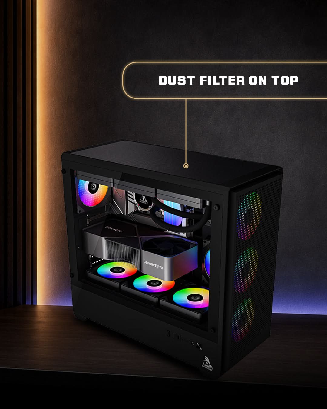 TAG Gamerz Nebula Gaming Mid Tower Cabinet Black