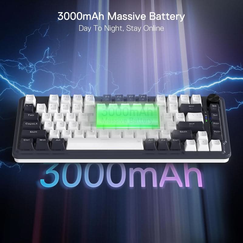 Redragon Ucal Pro K673 Pro 75% Mechanical Keyboard White and Black (Linear Red Switch)