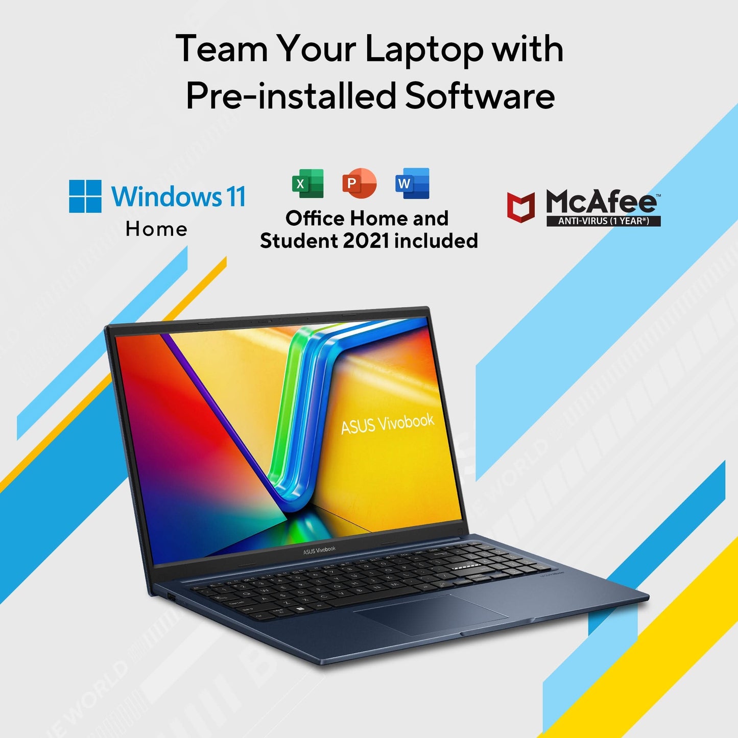 ASUS VIVOBOOK 15, LIGHT WEIGHT LAPTOP, INTEL CORE I3-1215U (16GB/512GB/INTEL UHD GRAPHICS/15.6 INCH FHD/WINDOWS 11 HOME) X1504ZA-NJ341WS
