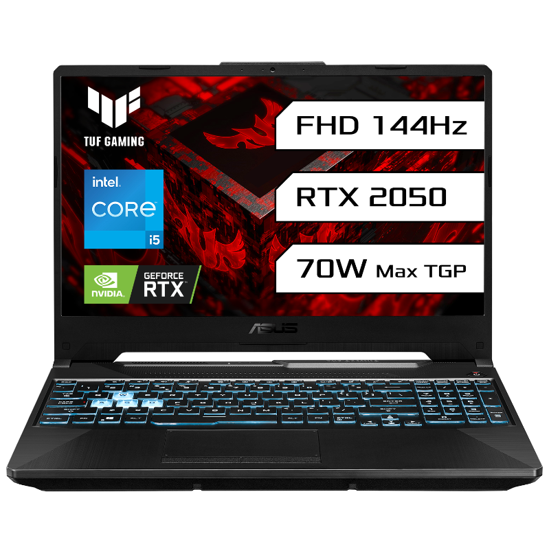 ASUS TUF GAMING F15, GAMING LAPTOP, 11TH GEN INTEL CORE I5-11400H, RTX 2050 GRPH (16GB/512GB/39.62 CMS (15.6) FHD/WINDOWS 11 HOME) FX506HF-HN025W