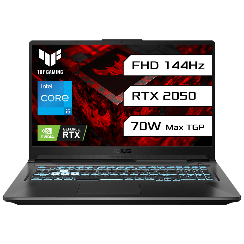 ASUS TUF GAMING F17, GAMING LAPTOP, 11TH GEN INTEL CORE I5-11400H, RTX 2050 GRPH (8GB/512GB/43.94 CMS (17.3) FHD/WINDOWS 11 HOME) FX706HF-HX018W