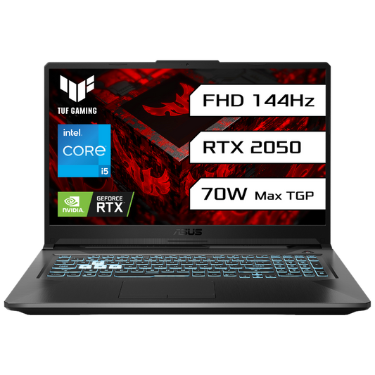 ASUS TUF GAMING F17, GAMING LAPTOP, 11TH GEN INTEL CORE I5-11400H, RTX 2050 GRPH (8GB/512GB/43.94 CMS (17.3) FHD/WINDOWS 11 HOME) FX706HF-HX018W