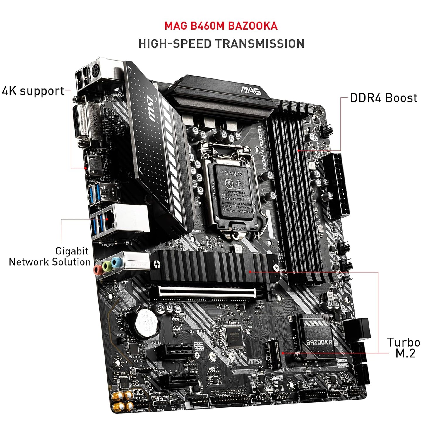 MSI B460M BAZOOKA INTEL LGA1200 MOTHERBOARD