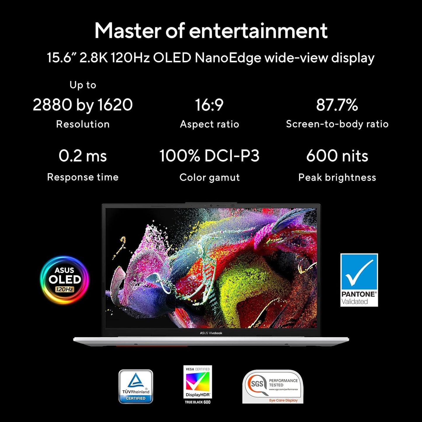 ASUS VIVOBOOK S 15 OLED,LIGHT WEIGHT LAPTOP,13TH GEN,INTEL EVO CORE I5-13500H (16GB/1TB/INTEL IRIS XE GRPH/39.62 CMS (15.6) 3K/WIN11HM)S5504VA-MA553WS