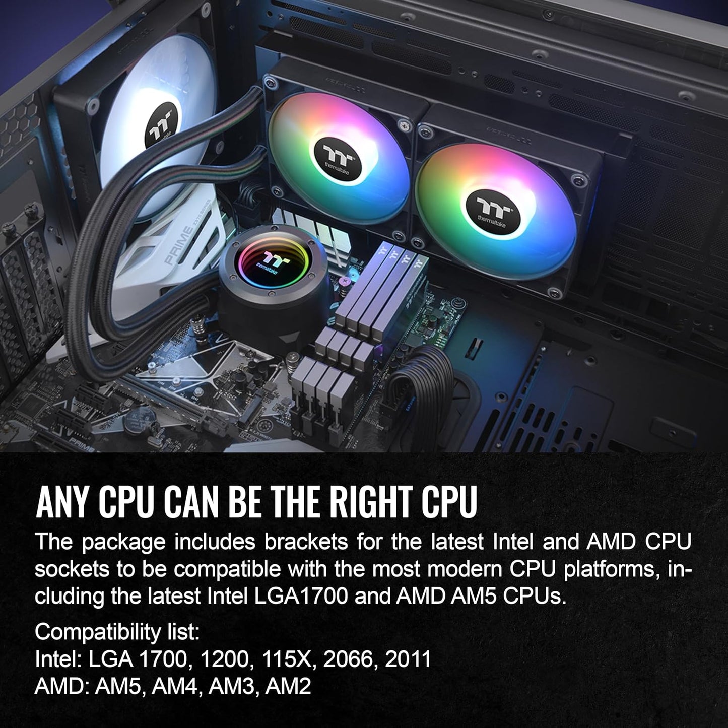 THERMALTAKE LIQUID TH240 V2 240MM ARGB AIO LIQUID COOLER BLACK