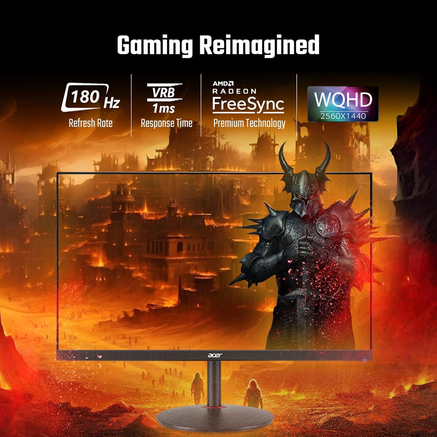 Acer Nitro Xv272U V3 27 Inch IPS Wqhd 2560 X 1440 Pixels Gaming Backlight Led LCD Monitor