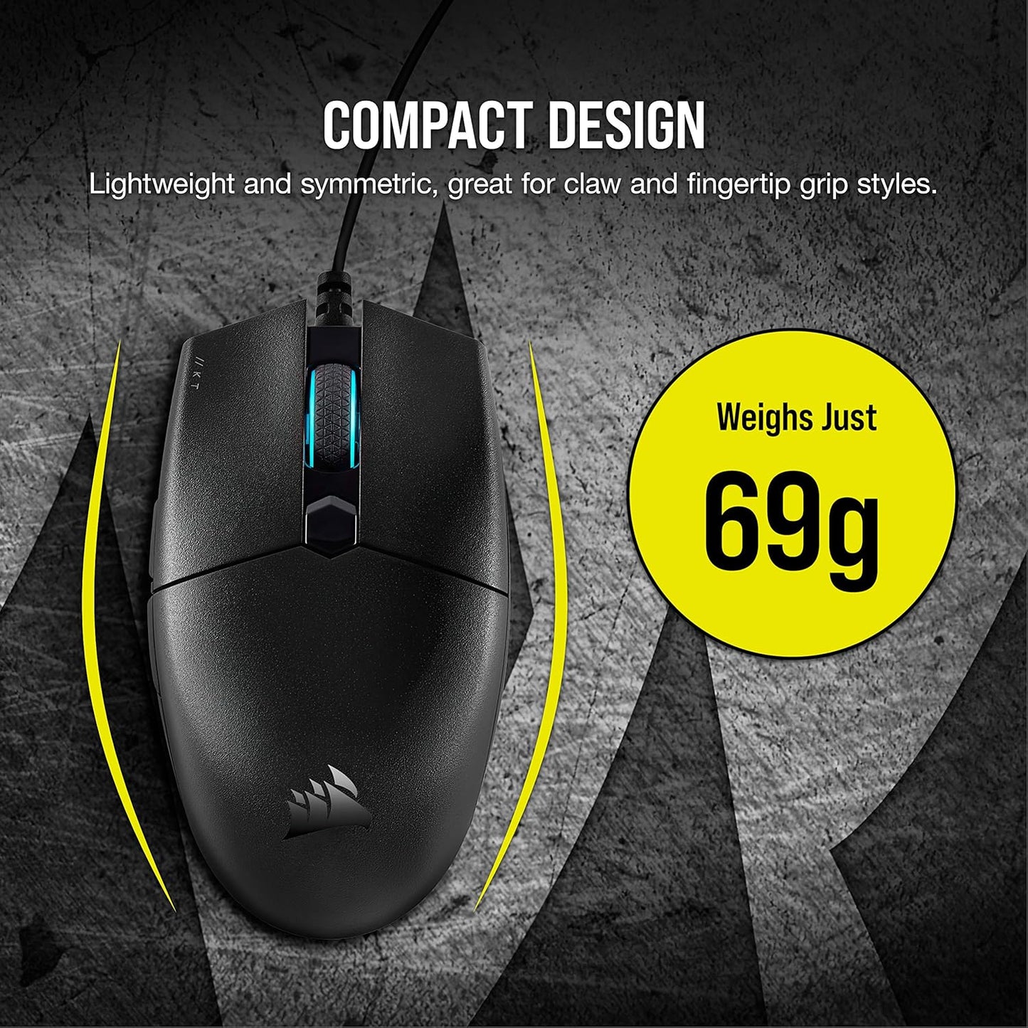 CORSAIR KATAR PRO GAMING MOUSE WIRED BLACK BACKLIT RGB LED 12400 DPI OPTICAL