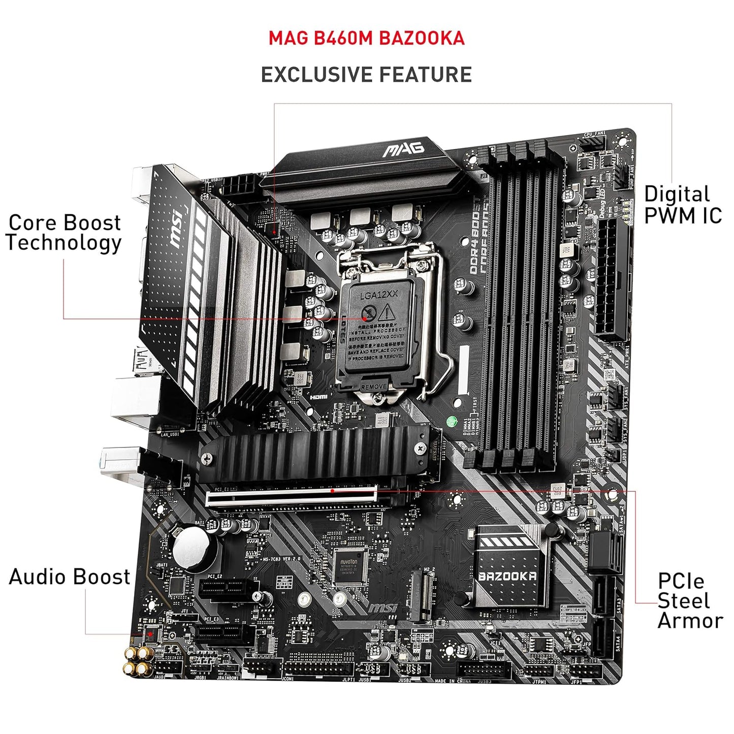 MSI B460M BAZOOKA INTEL LGA1200 MOTHERBOARD