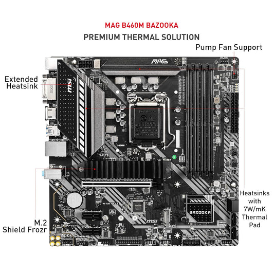 MSI B460M BAZOOKA INTEL LGA1200 MOTHERBOARD