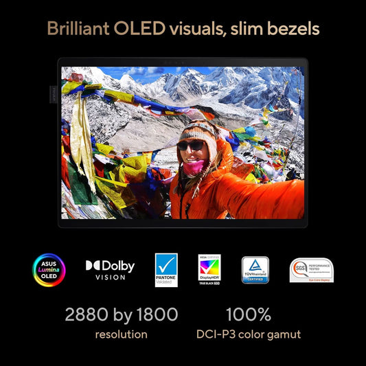 ASUS ProArt PZ13,Snapdragon X Plus X1P 42 100 Creator/Gaming Laptop(Qualcomm Adreno iGPU/16GB RAM/1TB SSD/3K OLED Touch Screen/13.3 inch/60Hz/Windows 11/Office 2021/Nano Black/0.59 kg) HT5306QA-LX002WS