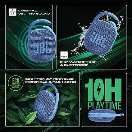 JBL Clip 4 Eco Wireless Portable Bluetooth Speaker