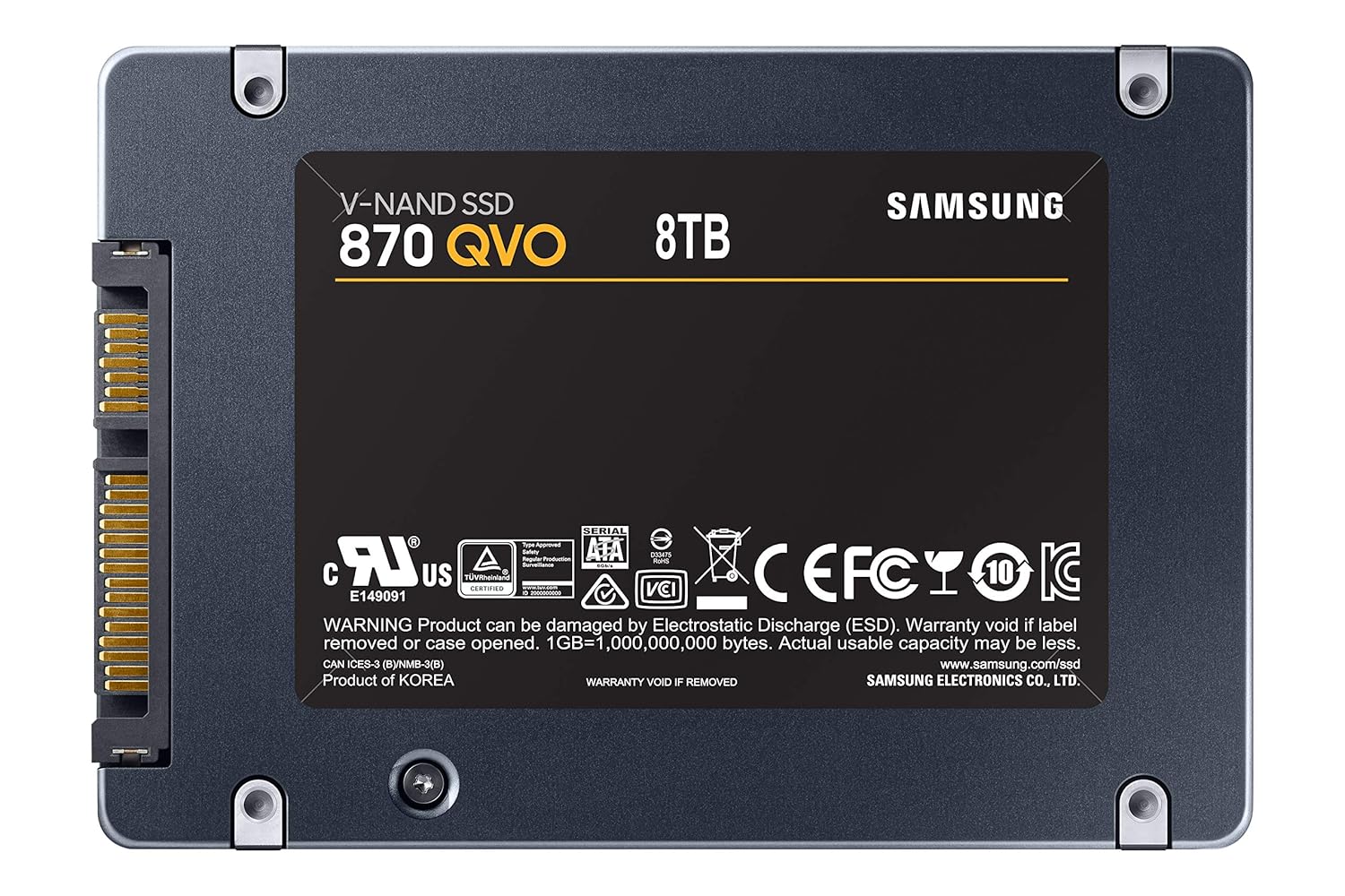 内蔵型SSD SAMSUNG 870 QVO 8TB SAMSUNG 870 QVO 8TB SATA INTERNAL SOLID STATE DRIVE (SSD) (MZ-77Q8T0BW
