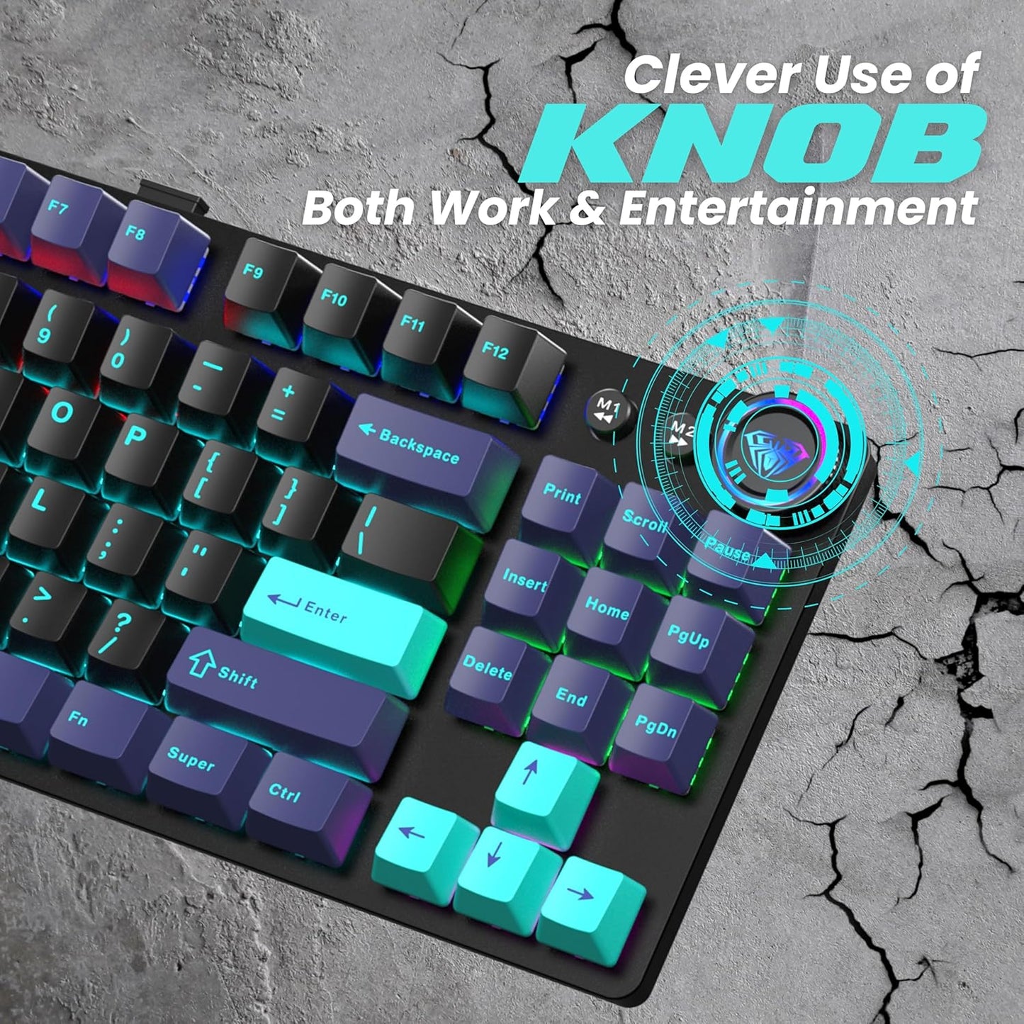 M75 TRI-MODE (2.4G/BLUETOOTH/WIRED) HOT SWAPPABLE RGB, BLUE+BLACK+GREEN
