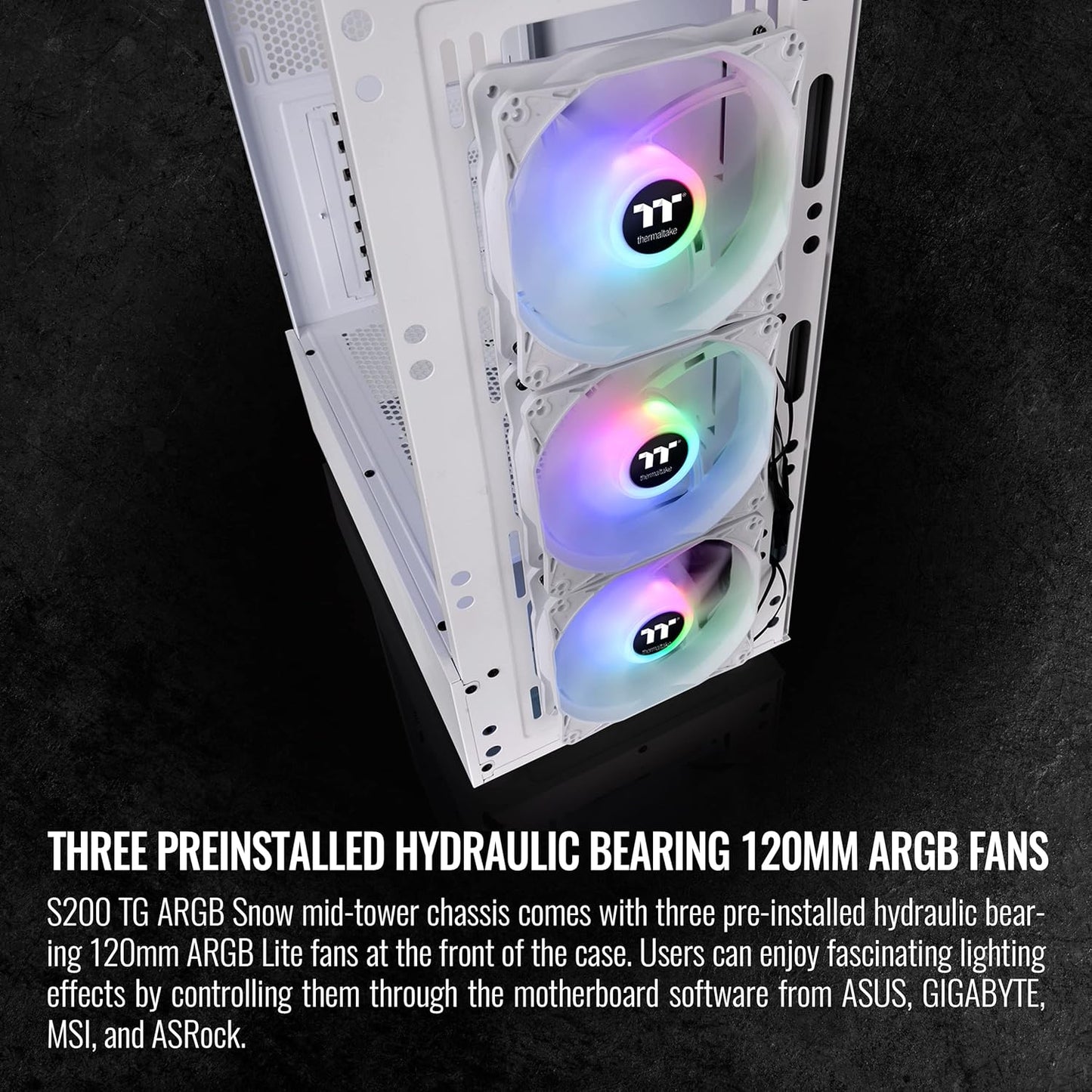 THERMALTAKE S200 TG ARGB SNOW MID TOWER CHASSIS CA-1X2-00M6WN-00