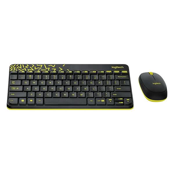 Logitech MK240 Nano Wireless Keyboard and Mouse Combo Black-Yellow