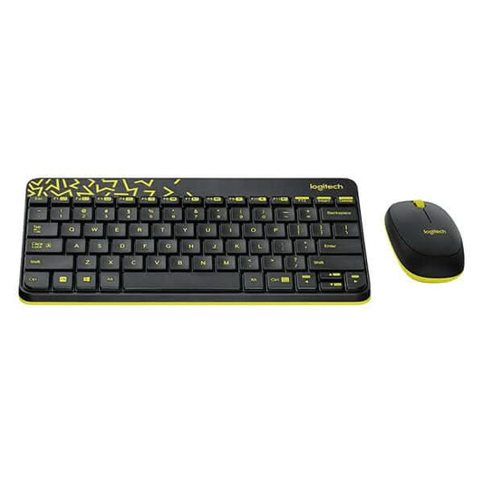 Logitech MK240 Nano Wireless Keyboard and Mouse Combo Black-Yellow