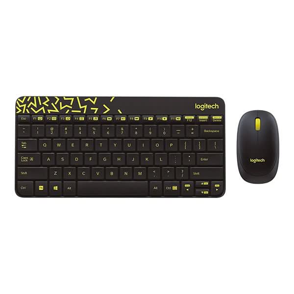 Logitech MK240 Nano Wireless Keyboard and Mouse Combo Black-Yellow