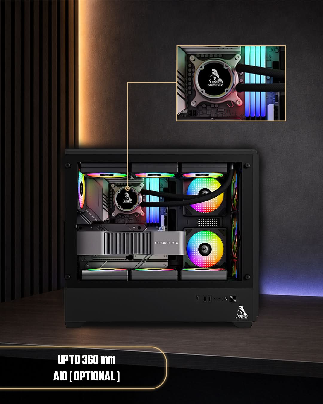 TAG Gamerz Nebula Gaming Mid Tower Cabinet Black