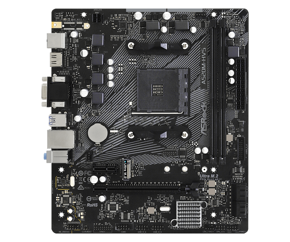 ASRock A520M-HVS AM4 AMD Micro ATX AMD Motherboard
