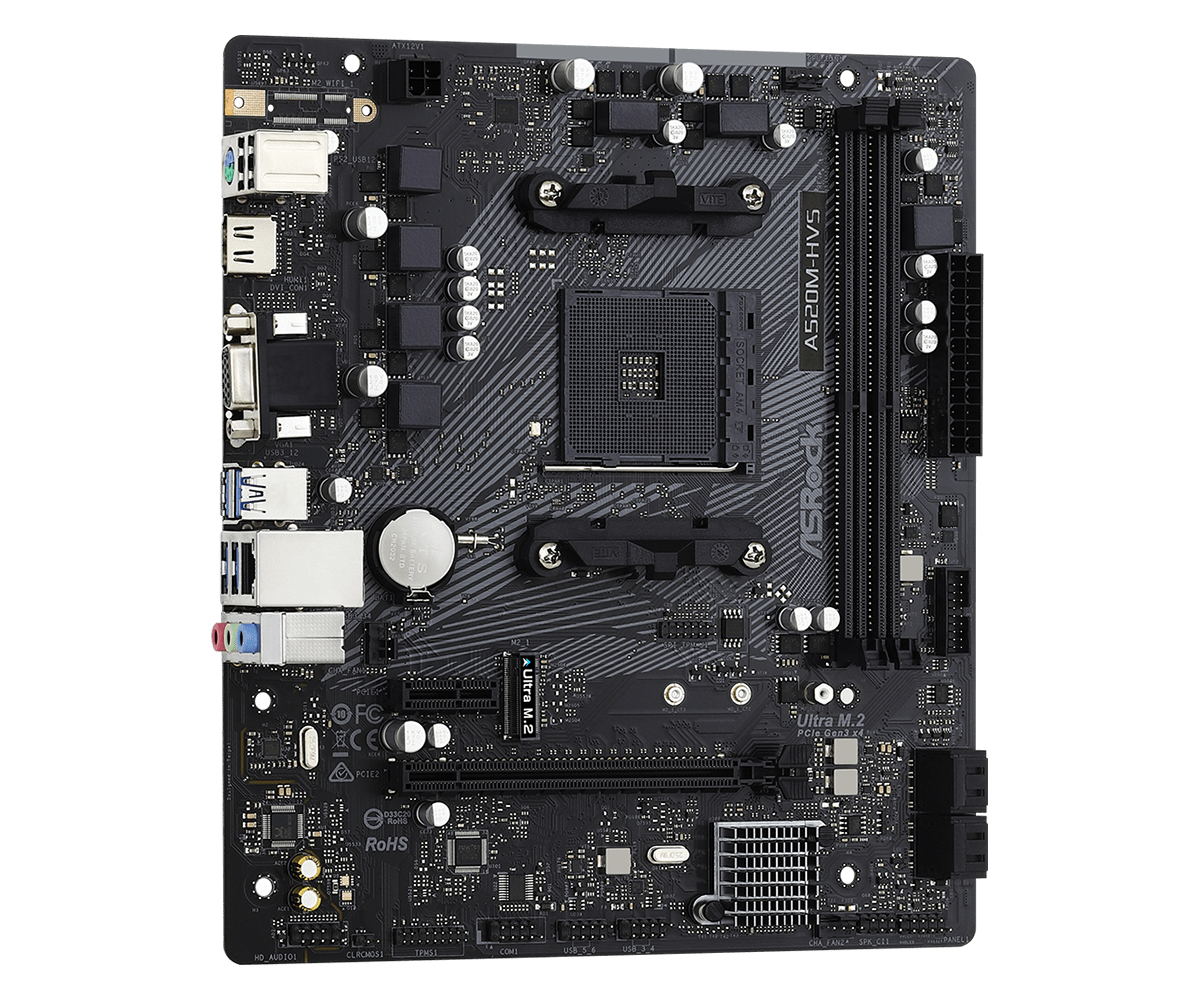 ASRock A520M-HVS AM4 AMD Micro ATX AMD Motherboard