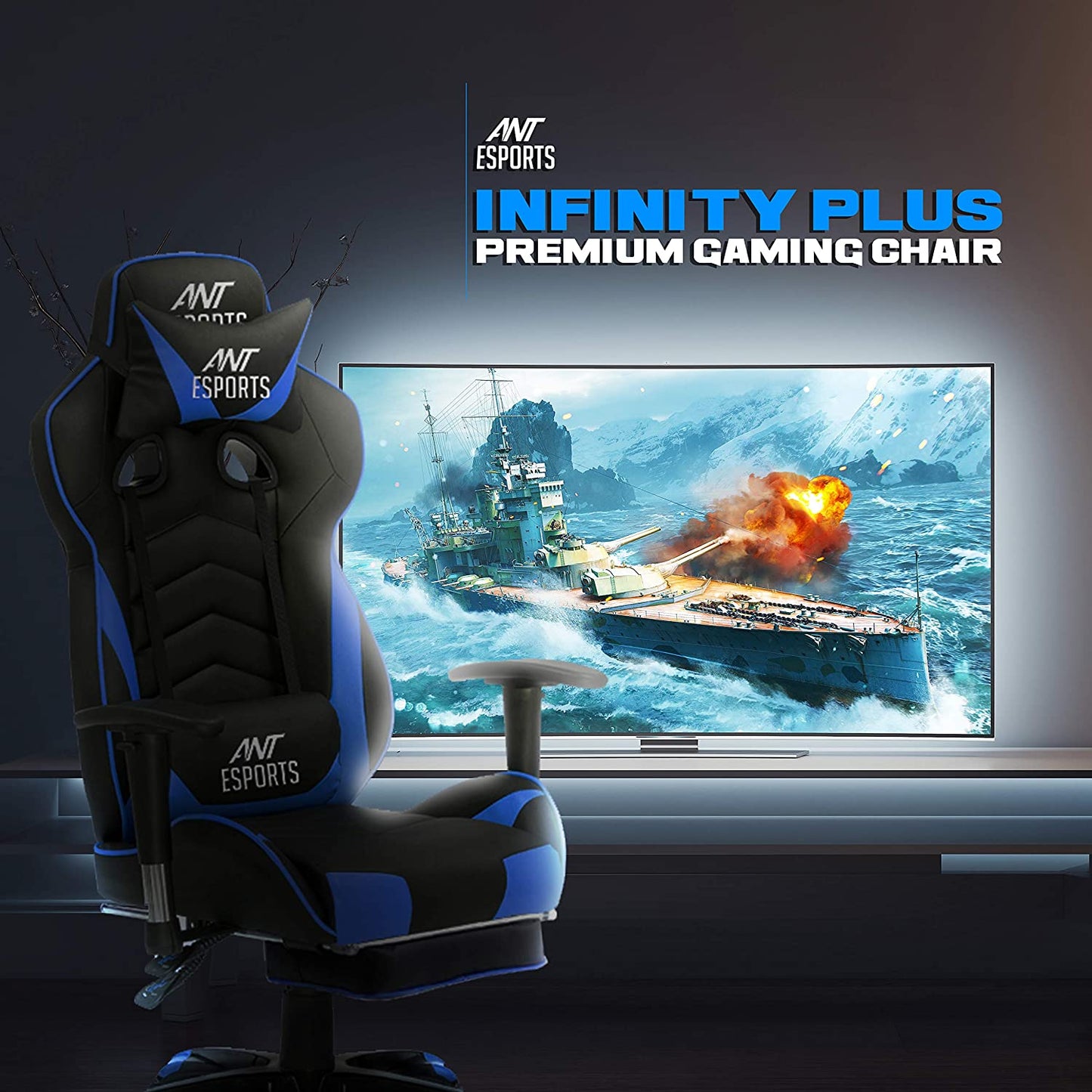 ANT ESPORTS INFINITY PLUS GAMING CHAIR BLUE BLACK