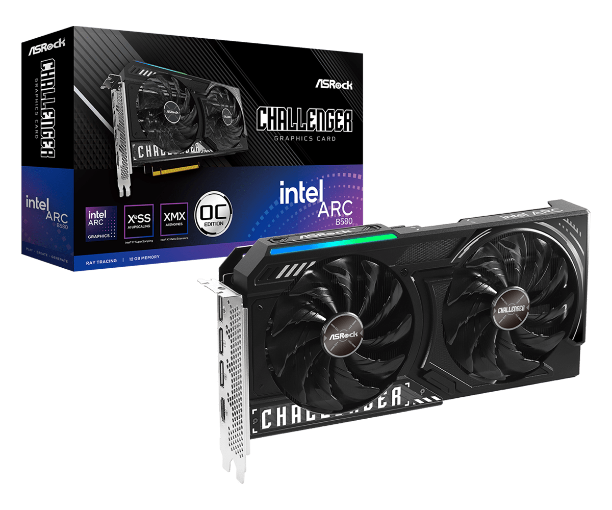 ASROCK INTEL ARC B580 CHALLENGER 12GB OC GRAPHIC CARD 
