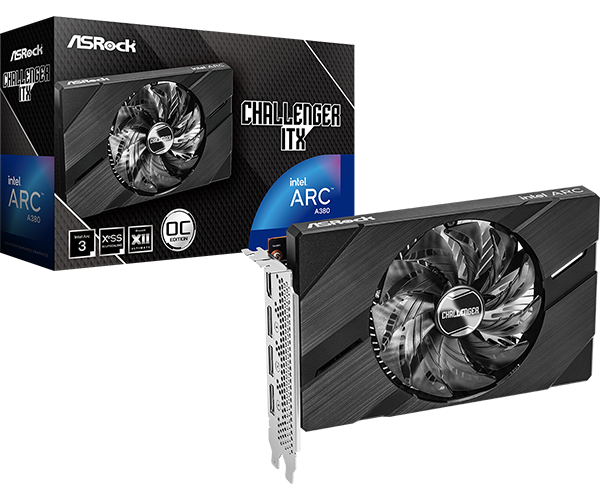 ASRock Intel Arc A380 Challenger ITX 6GB OC GDDR6 Graphics Card
