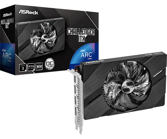 ASRock Intel Arc A380 Challenger ITX 6GB OC GDDR6 Graphics Card