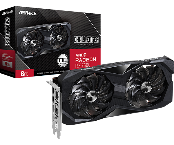 ASRock Radeon RX 7600 Challenger 8GB OC Graphics Card