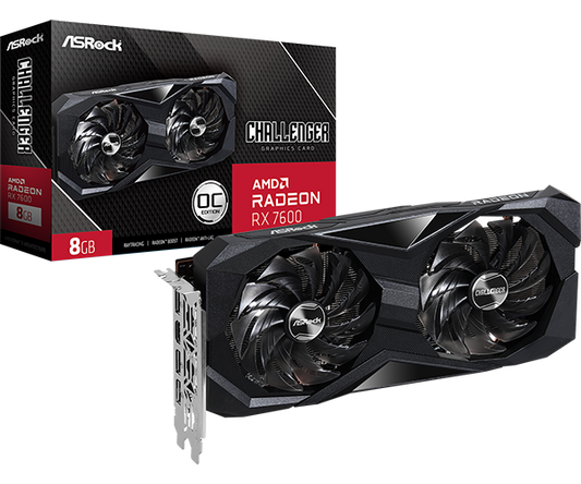 ASRock Radeon RX 7600 Challenger 8GB OC Graphics Card