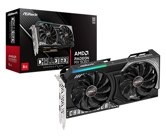 ASRock Radeon RX 9050 Challenger 8GB GDDR6 Graphics Card