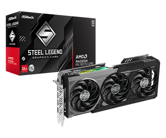 ASRock Radeon RX 9070 GRE Steel Legend Dark 12GB OC Graphics Card