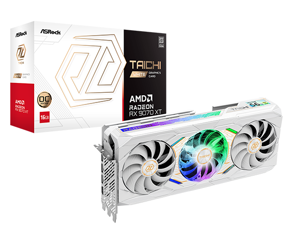 ASRock Radeon RX 9070 XT Taichi White 16GB OC Graphics Card