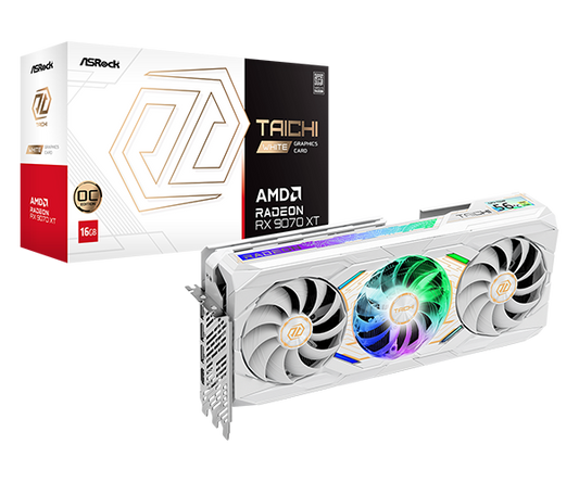 ASRock Radeon RX 9070 XT Taichi White 16GB OC Graphics Card