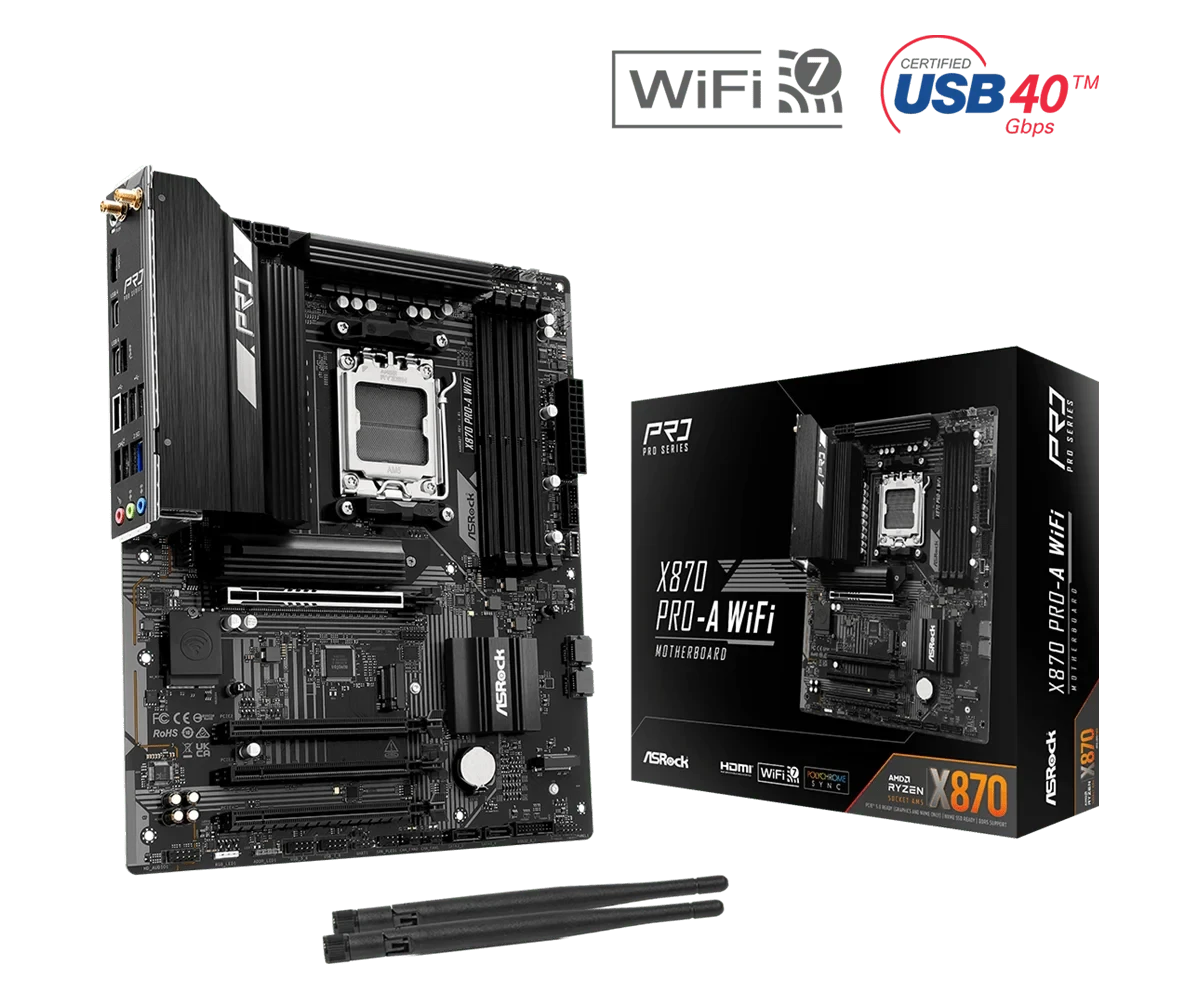 ASRock X870 A Pro WiFi AMD Motherboard AM5 DDR5 WiFi 7 ATX
