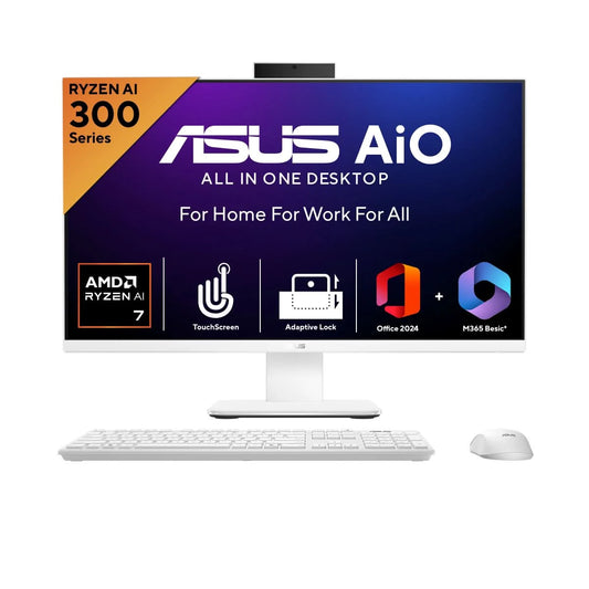 ASUS AIO, All In One PC, AMD Ryzen AI 7 350 (16GB/1TB/AMD Radeon 860M/68.58 cms (27) FHD Touch/Windows 11 Home/Office Home 2024 + M365 Basic (1 Year Validity)*) VM670KA-WPF004WS